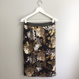 JOA floral sequin skirt